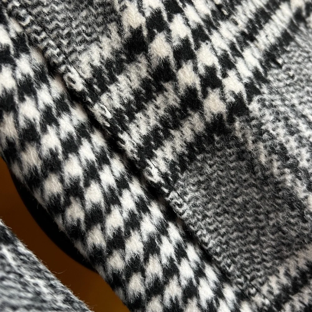 JESSICA SIMPSON Checker Plaid Wool Wrap Zipper Coat - Picture 13 of 16